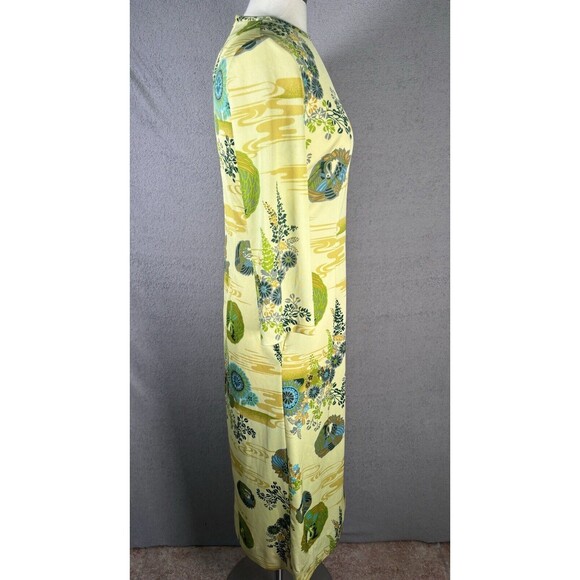 Vintage S-M Alice Of California Long Sleeve Yellow Floral Maxi Hippie‎ Dress 60s - Picture 8 of 14
